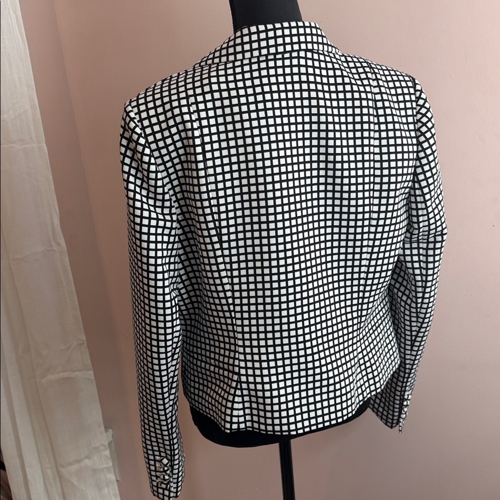 Karl Lagerfeld Black and White Grid Blazer - Picture 4 of 5